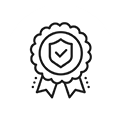Safety quality assurance badge icon