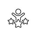 Person with stars icon illustration