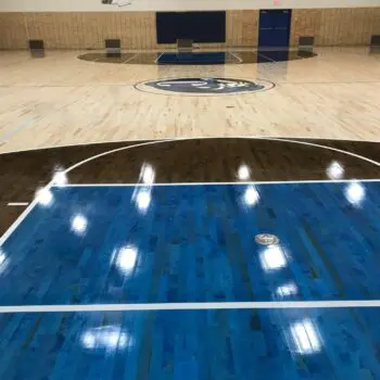Colorful basketball court flooring design