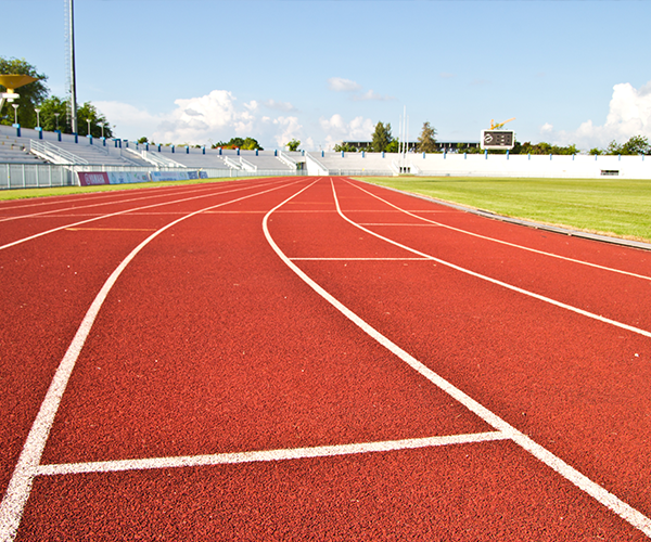Outdoor running track field sunny